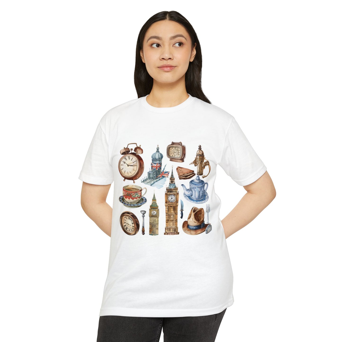 Unisex CVC Jersey T-shirt - Cultural Touchstones - Iconic England Designs