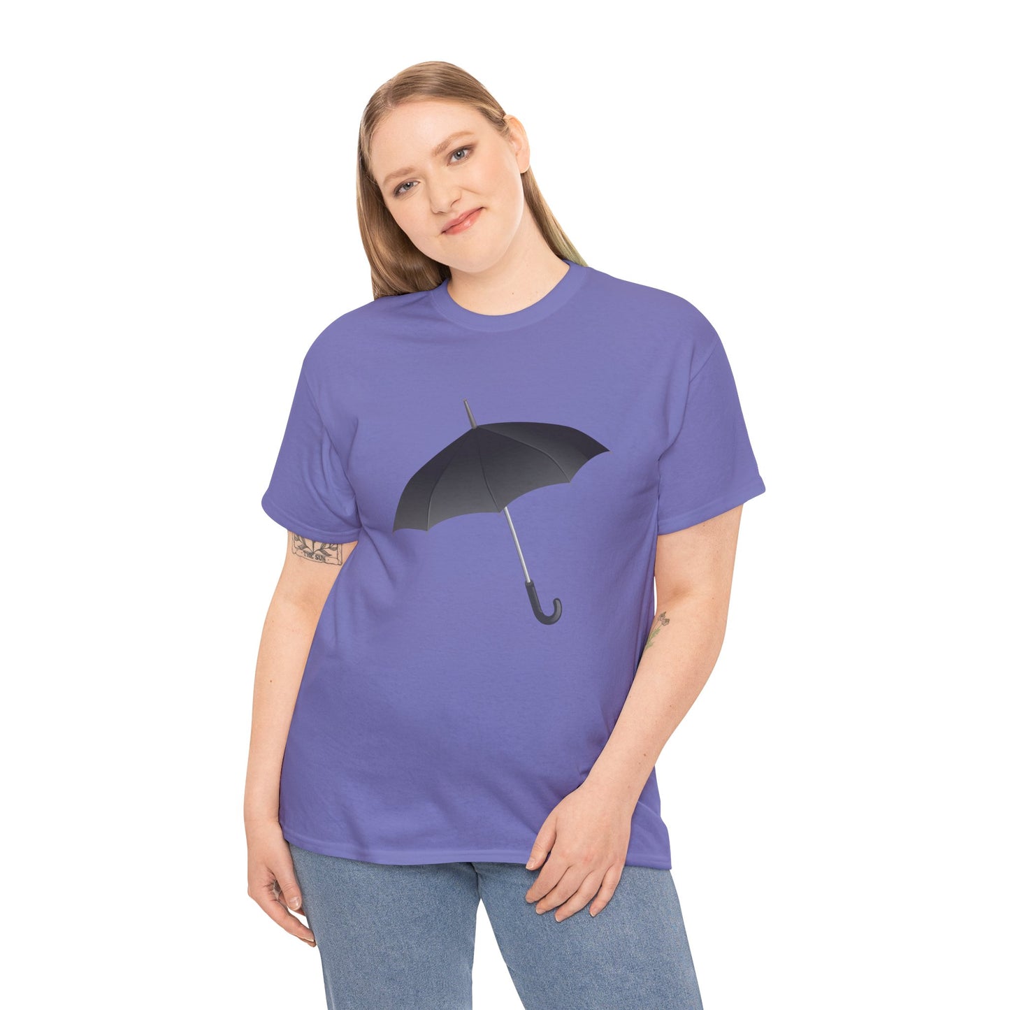 Unisex Heavy Cotton Tee - Regal Royal Umbrella - Elegant and Majestic