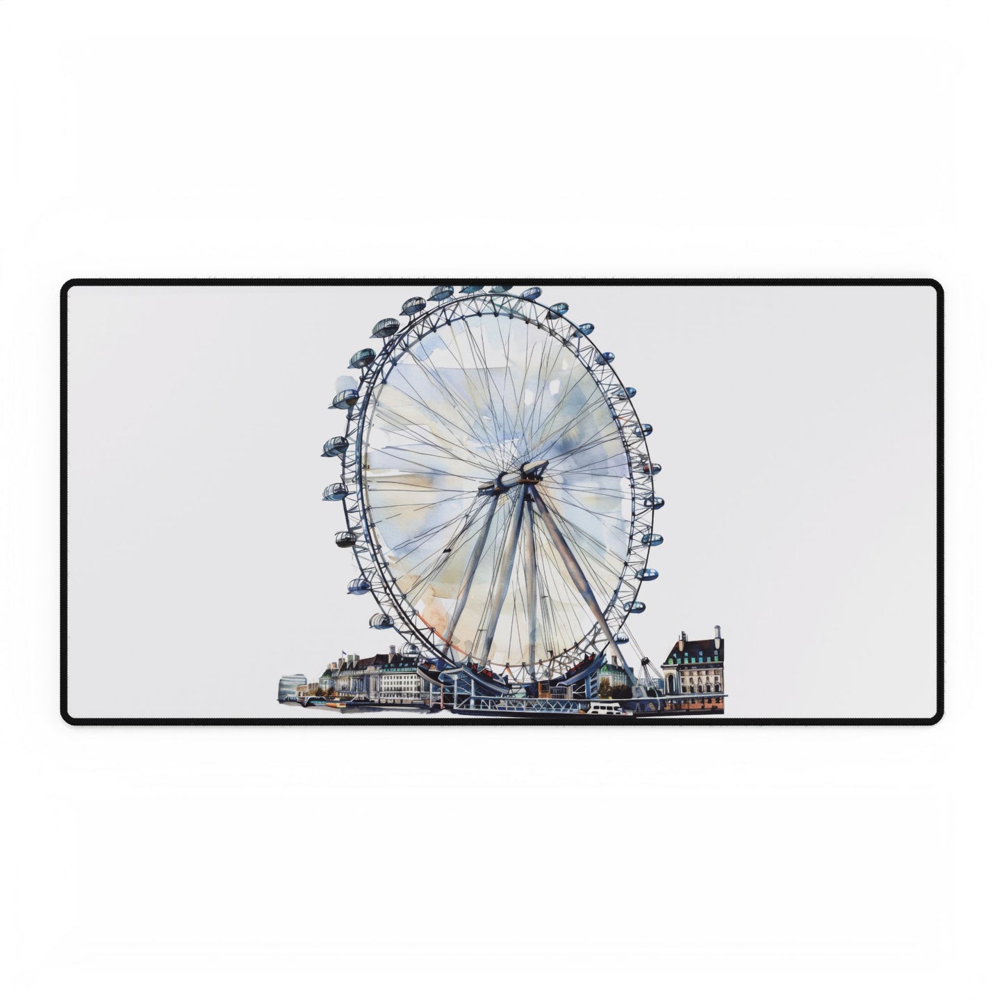 Elegant Cityscape Desk Mat with London Eye Design - Office Decor, Gift for Professionals, Home Office Accessory