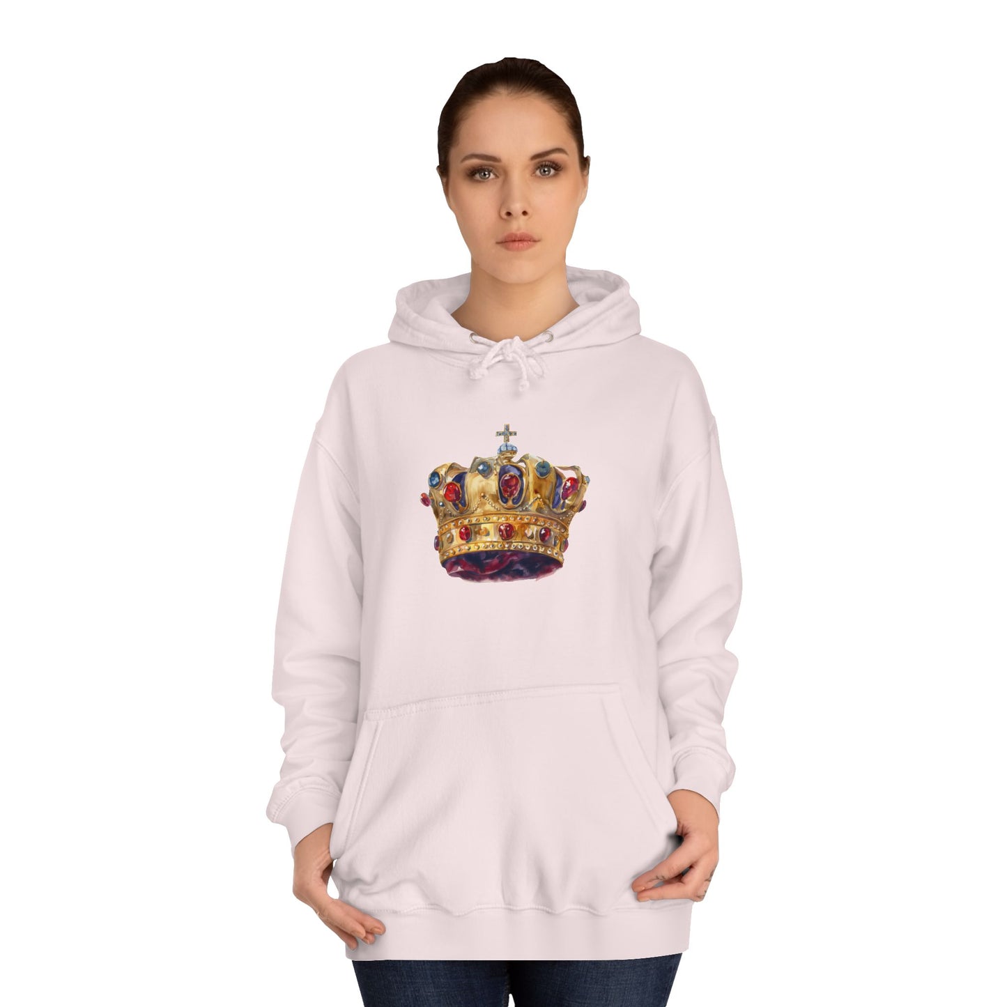 Unisex College Hoodie - British Royal Crown Design