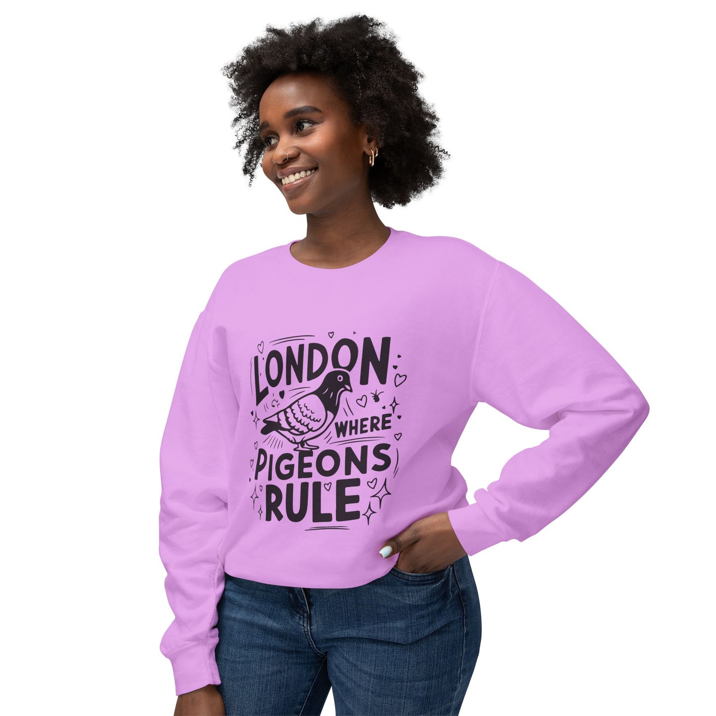 Unisex Lightweight Crewneck Sweatshirt - London where Pigeons Rule