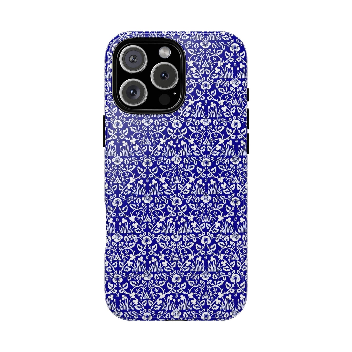 Elegant Floral Phone Case - Tough Cases, Blue Floral Design, Stylish Phone Accessory, Unique Gift, Modern Tech Protection