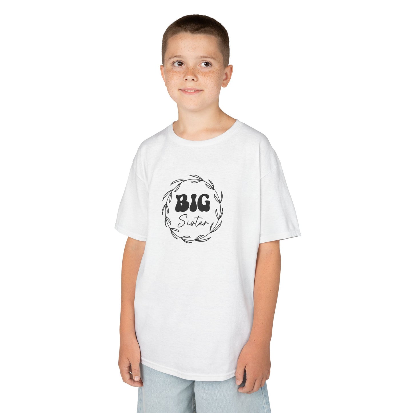 Kids Heavy Cotton Tee - Big Sister Retro SVG PNG Design - Perfect Gift for Siblings