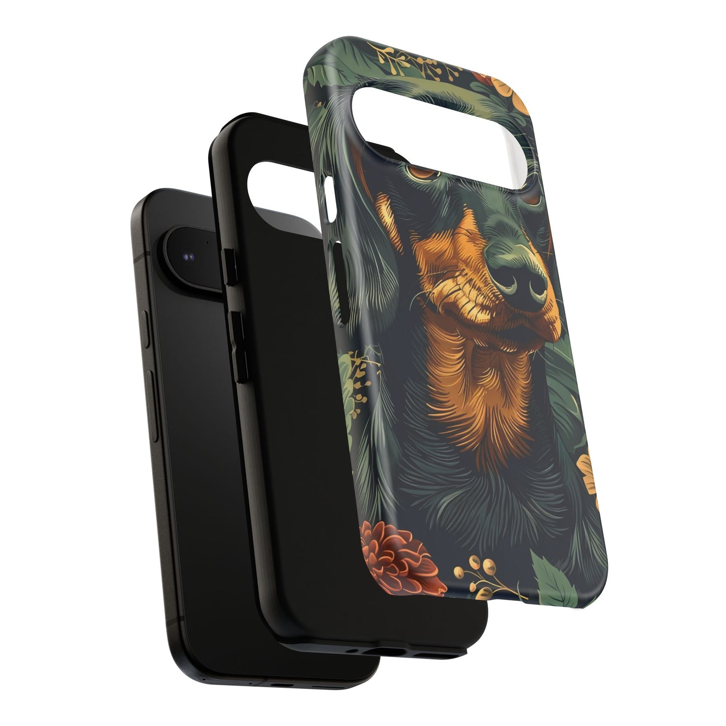 Dachshund Phone Case, Floral Pet Phone Cover, Dog Lover Gift, Tough Phone Case, Custom Dachshund Design, Unique Dog Owner Accessory