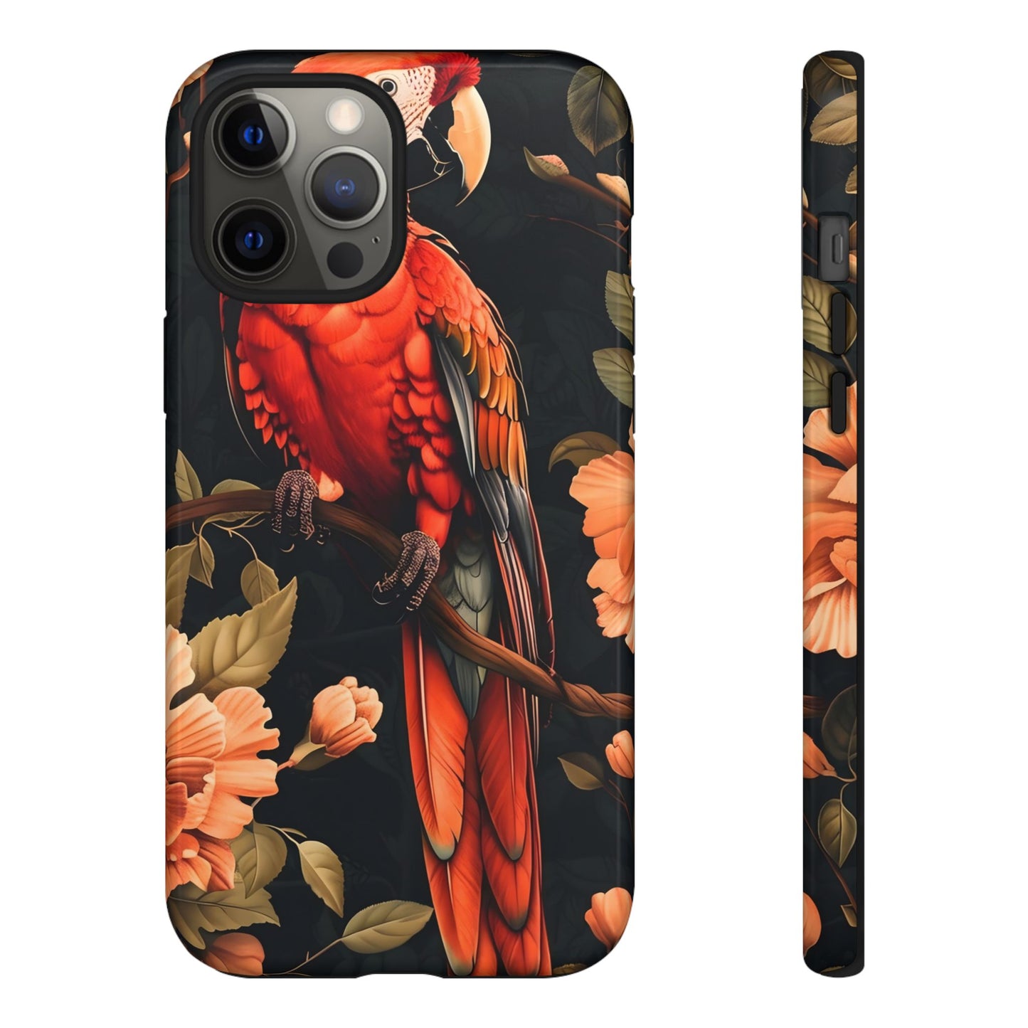 Vibrant Tropical Phone Case with Parrot Design, Bird Lovers Gift, Floral Phone Cover, Nature Inspired Accessories, Tough Cases