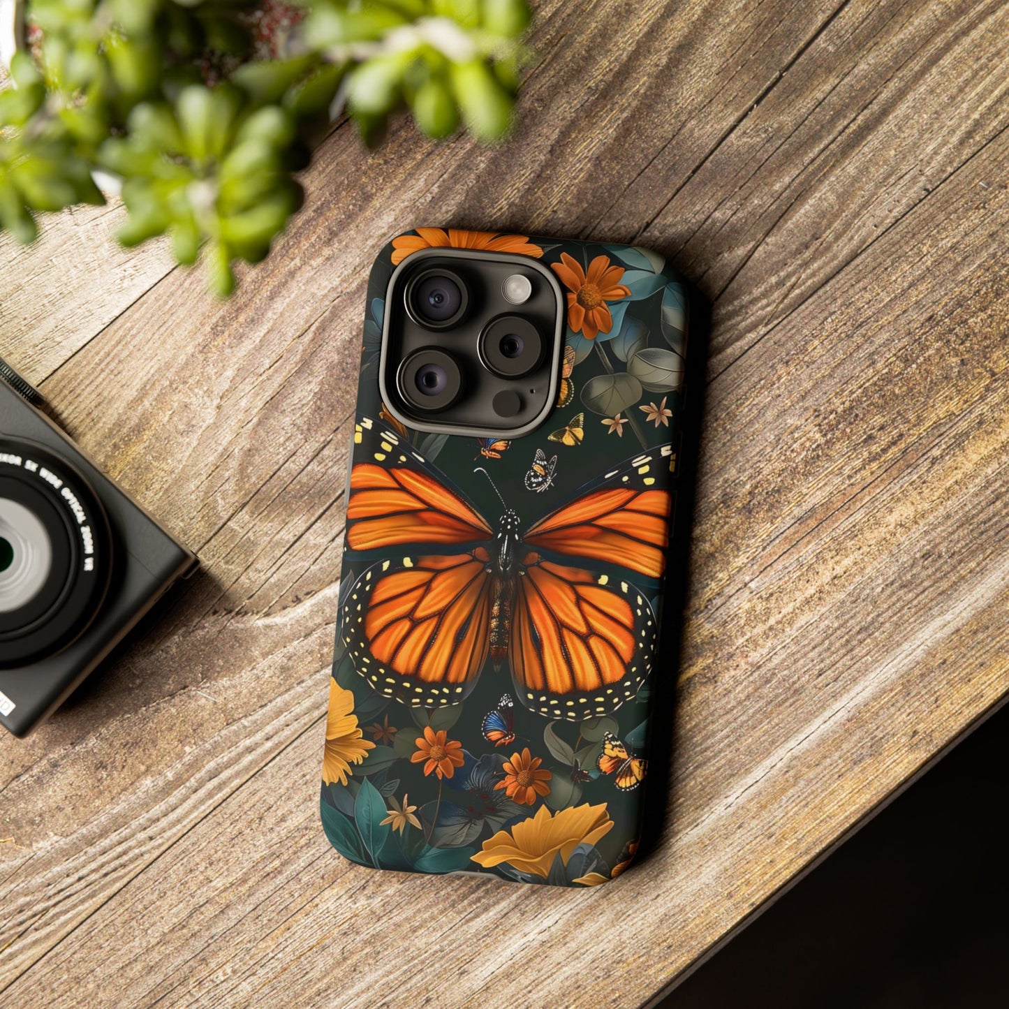 Monarch Butterfly Phone Case, Tough Cases, Nature Lover Gift, Floral Mobile Cover, Eco-Friendly Phone Accessory, Butterfly Design