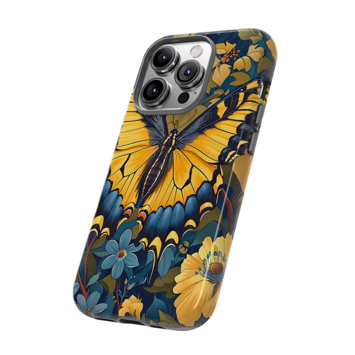 Colorful Butterfly Phone Case, Floral Design, Tough Cases, Protective Cover, Gifts for Nature Lovers, Birthday Present