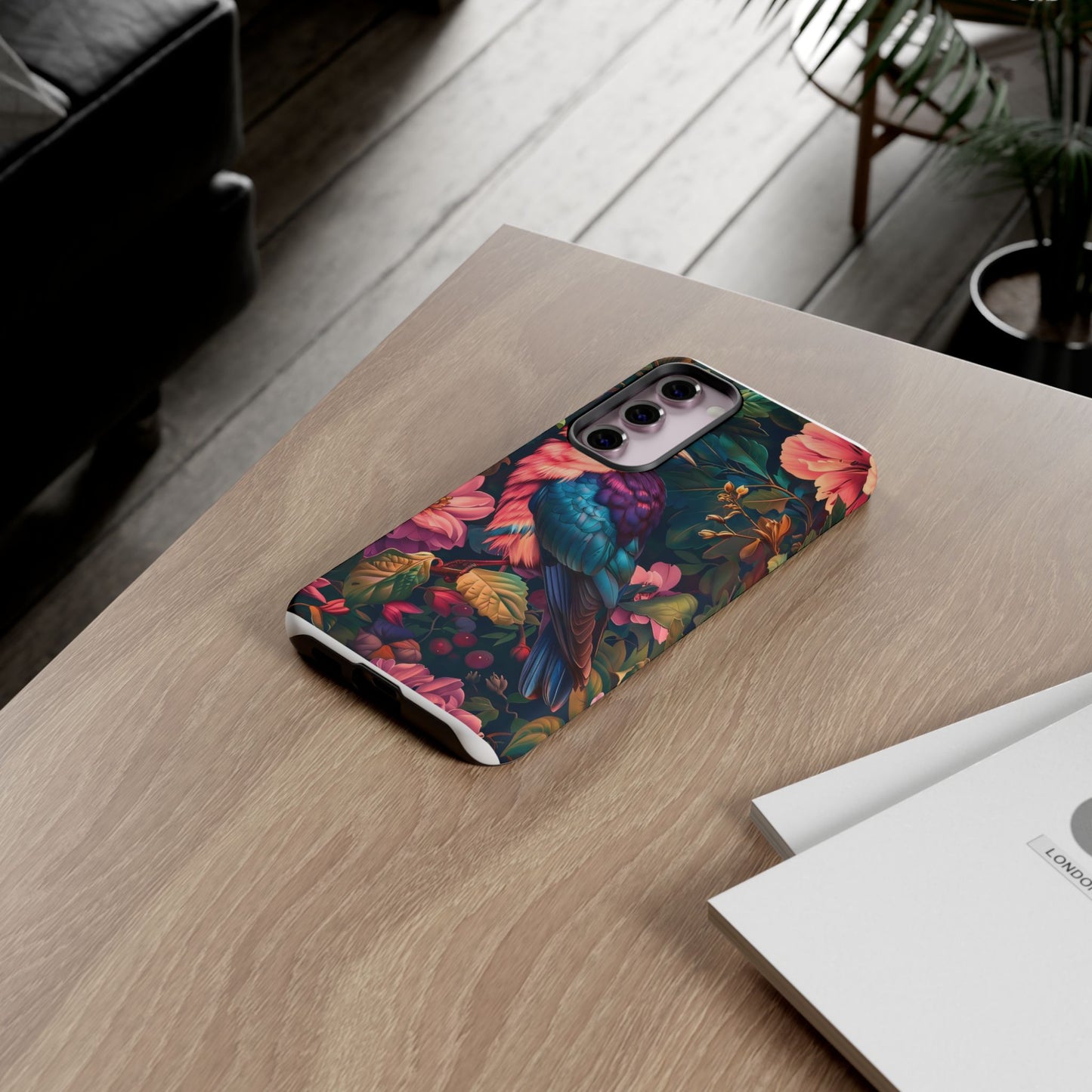 Tough Cases: Vibrant Tropical Bird Phone Case, Floral Smartphone Cover, Nature Lover Gift, Boho Phone Accessory, Cute Bird Case
