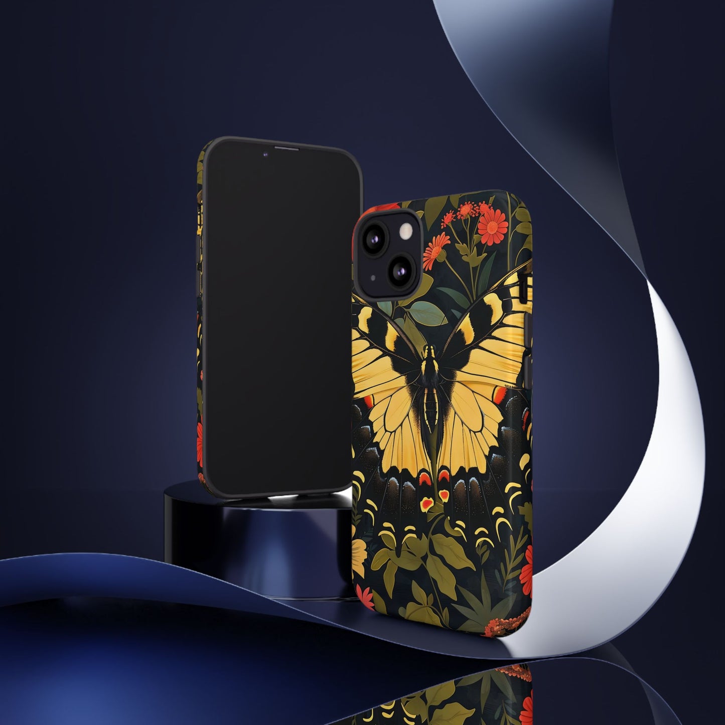 Butterfly Floral Phone Case, Tough Cases with Vibrant Design, Protective Cover for Nature Lovers, Gift for Her