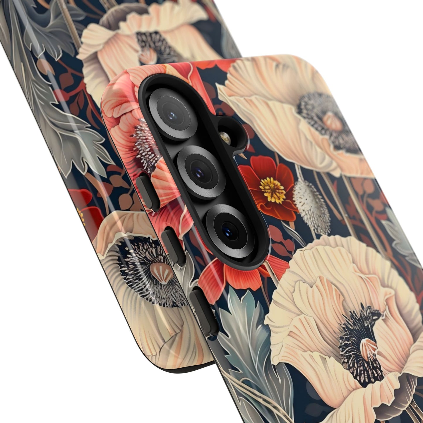 Floral iPhone Case, Tough Phone Cover, Artistic Protection, Flower Design, Unique Gift for Her, Phone Accessory, Trendy Tech