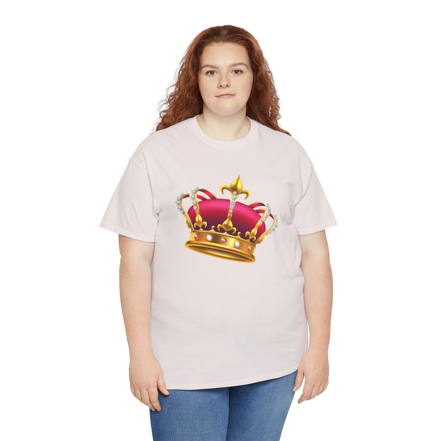 Unisex Heavy Cotton Tee - British Royal Crown Design - Iconic Symbol of Monarchy