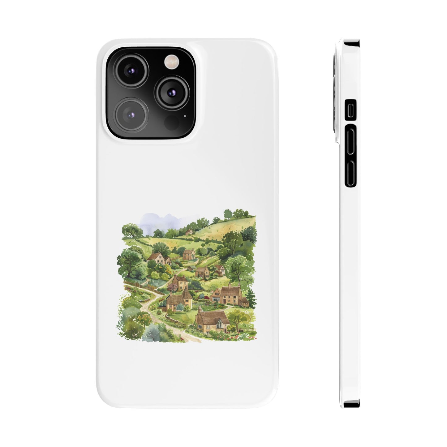 Charming Village Slim Phone Cases - Farmhouse Aesthetic, Rural Life Decor, Nature Gift, Perfect for Travelers