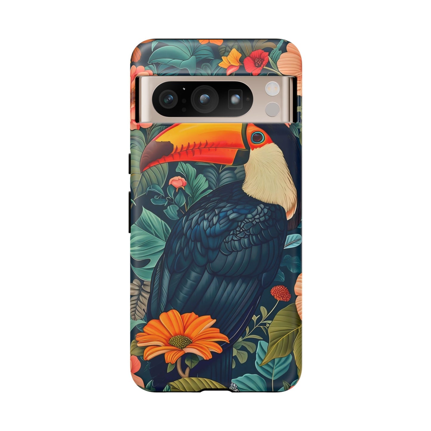 Tropical Toucan Phone Case - Cute Animal Design, Nature Lover Gift, Floral Pattern, Bird Lover Accessory, Summer Vibes
