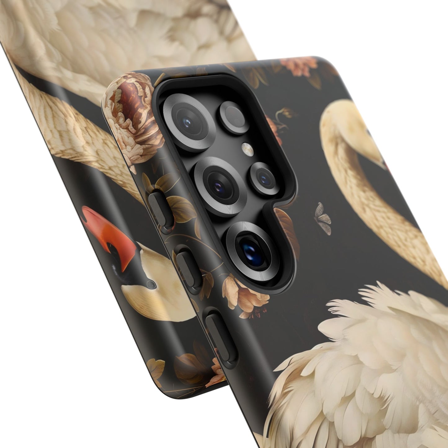 Elegant Swan Phone Case, Floral iPhone Cover, Tough Phone Case, Gift for Her, Nature Lover, Mother's Day, Birthday