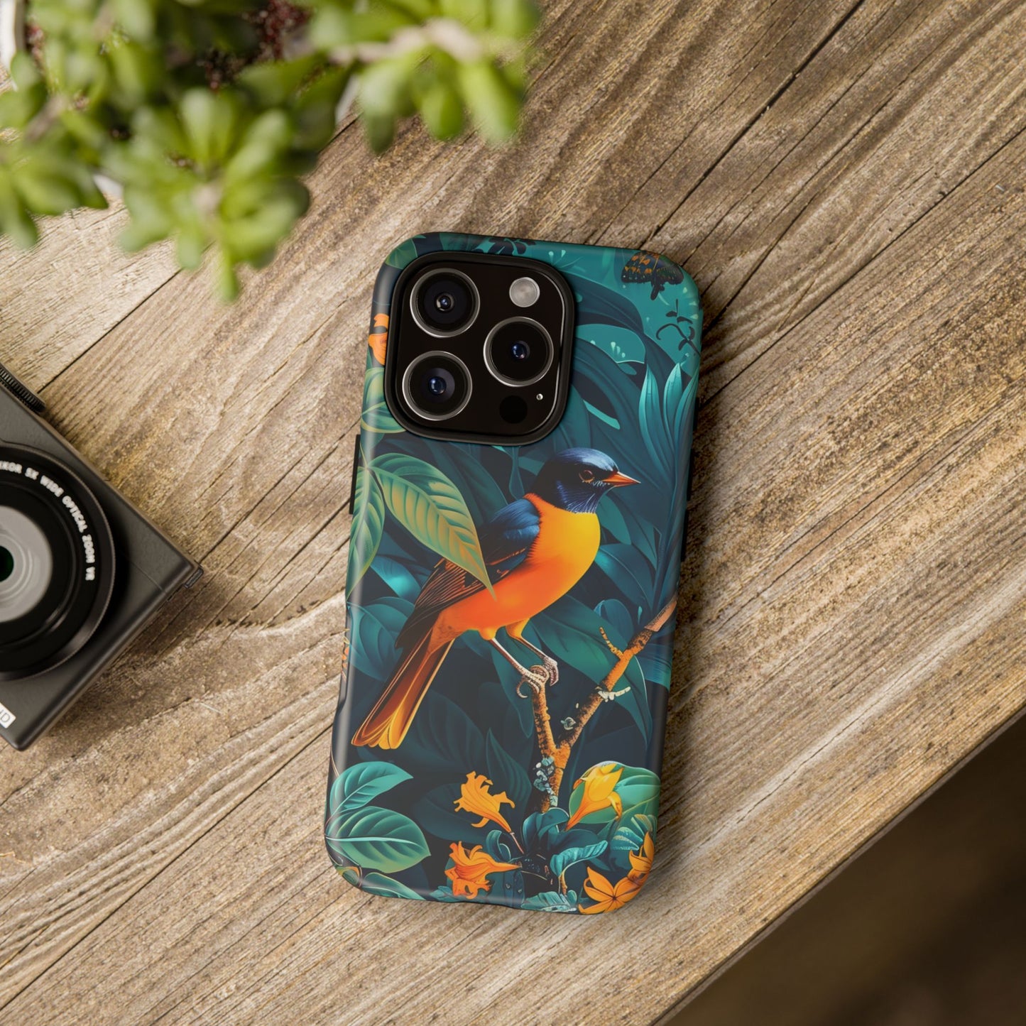 Tough Cases: Vibrant Bird Phone Case, Nature Lover Gift, Eco-Friendly Cover, Floral Design, Spring Decor