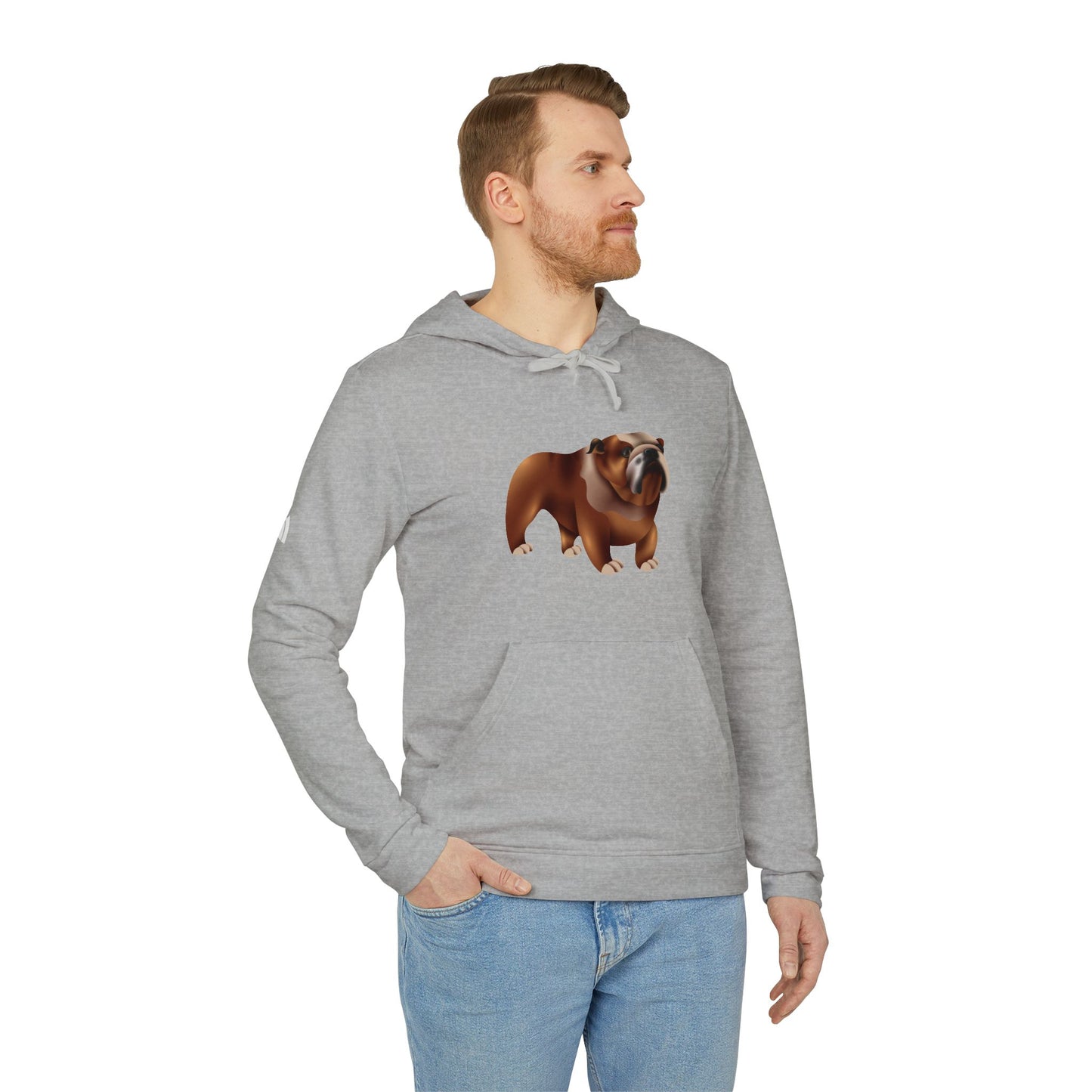 adidas Unisex Fleece Hoodie - Adorable British Dog