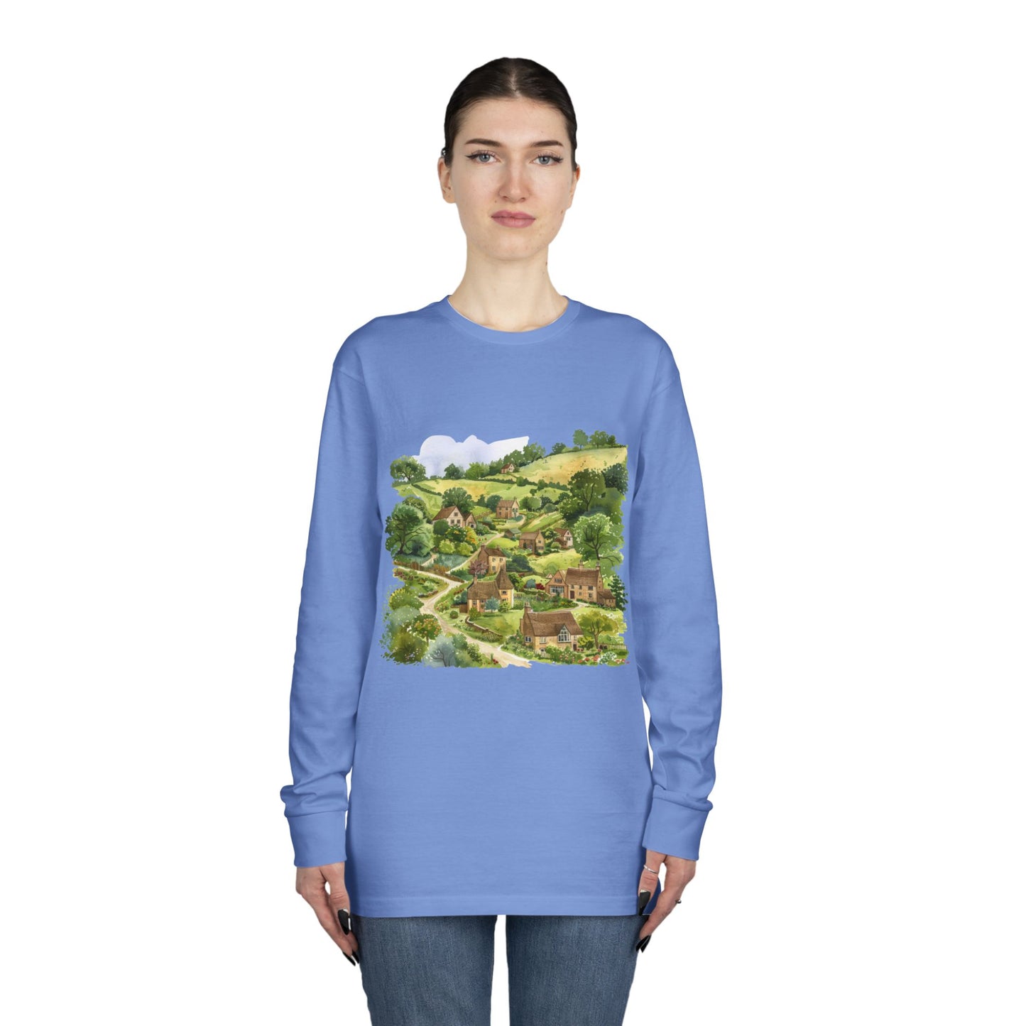 Long Sleeve Crewneck Tee - British Nature - Scenic Landscapes and Natural Beauty