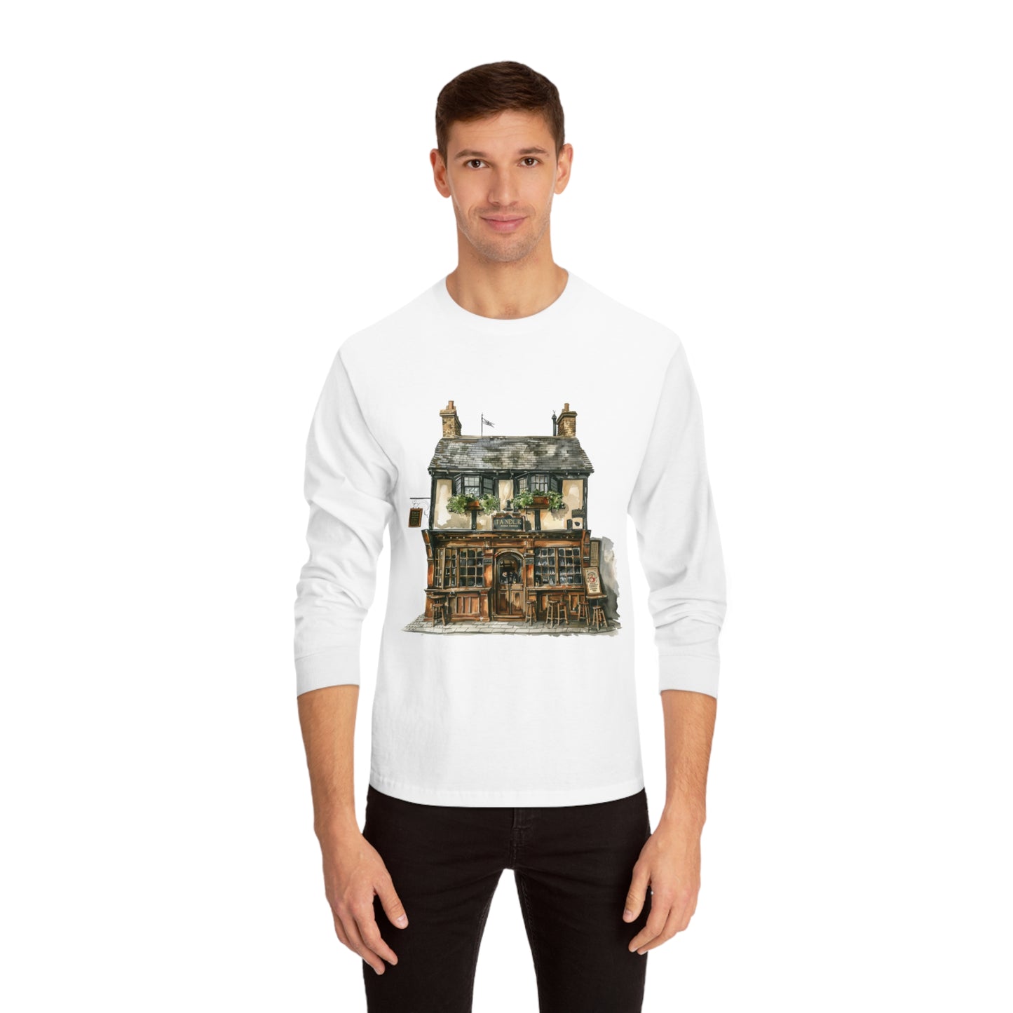 Unisex Classic Long Sleeve T-Shirt - British Historic House - Classic Architectural Elegance