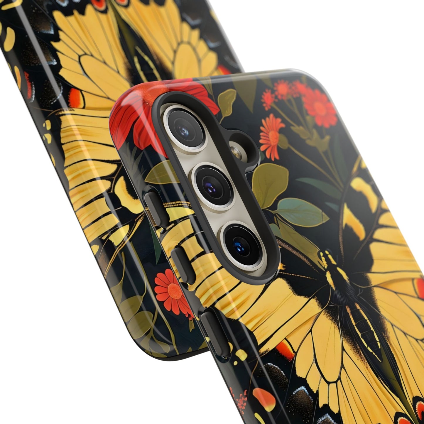 Butterfly Floral Phone Case, Tough Cases with Vibrant Design, Protective Cover for Nature Lovers, Gift for Her