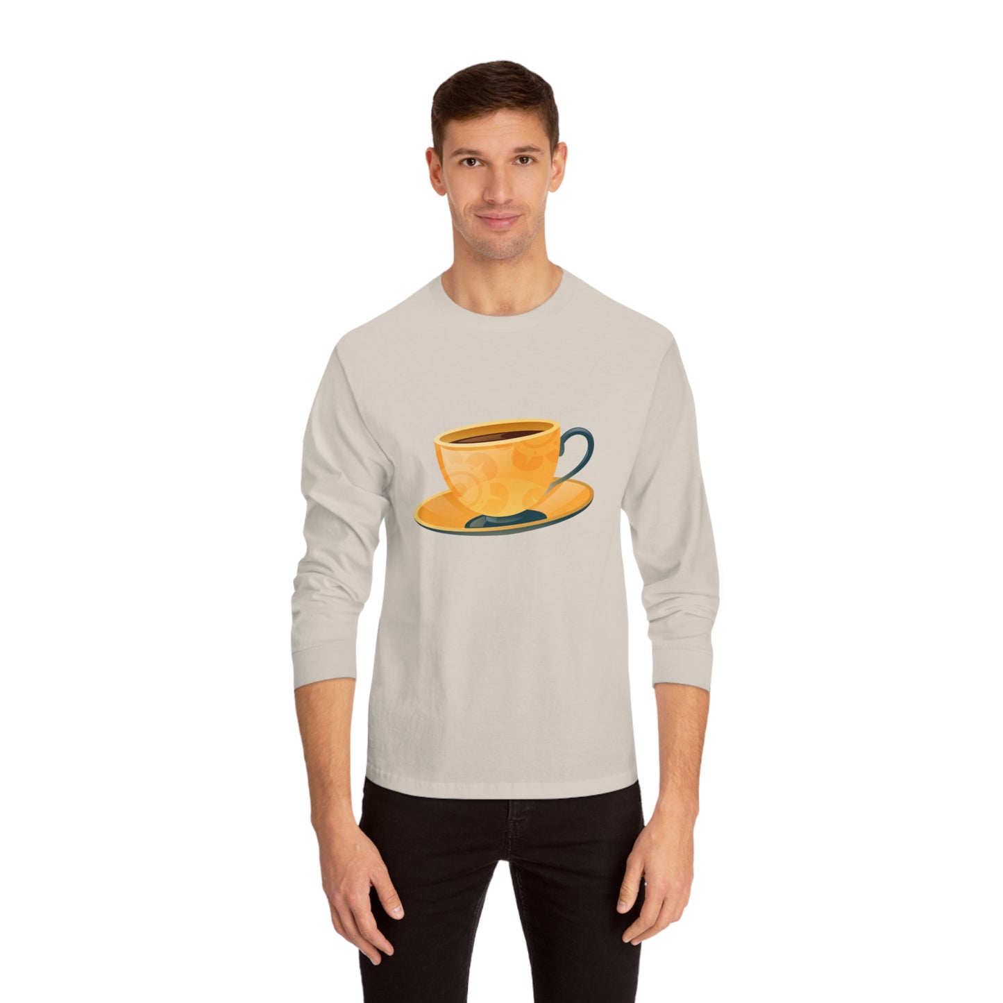 Unisex Classic Long Sleeve T-Shirt - Elegant British Tea Cup - Classic Tea Time Style