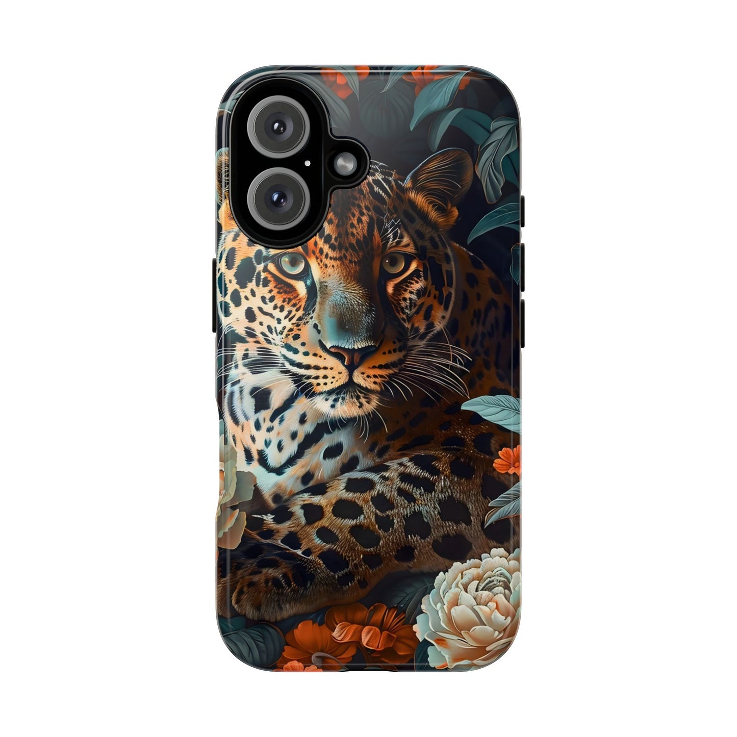 Wildlife Phone Case with Leopard Design | Tough Cases, Animal Prints, Floral Phone Cover, Gift for Nature Lovers, Unique Phone Accessories