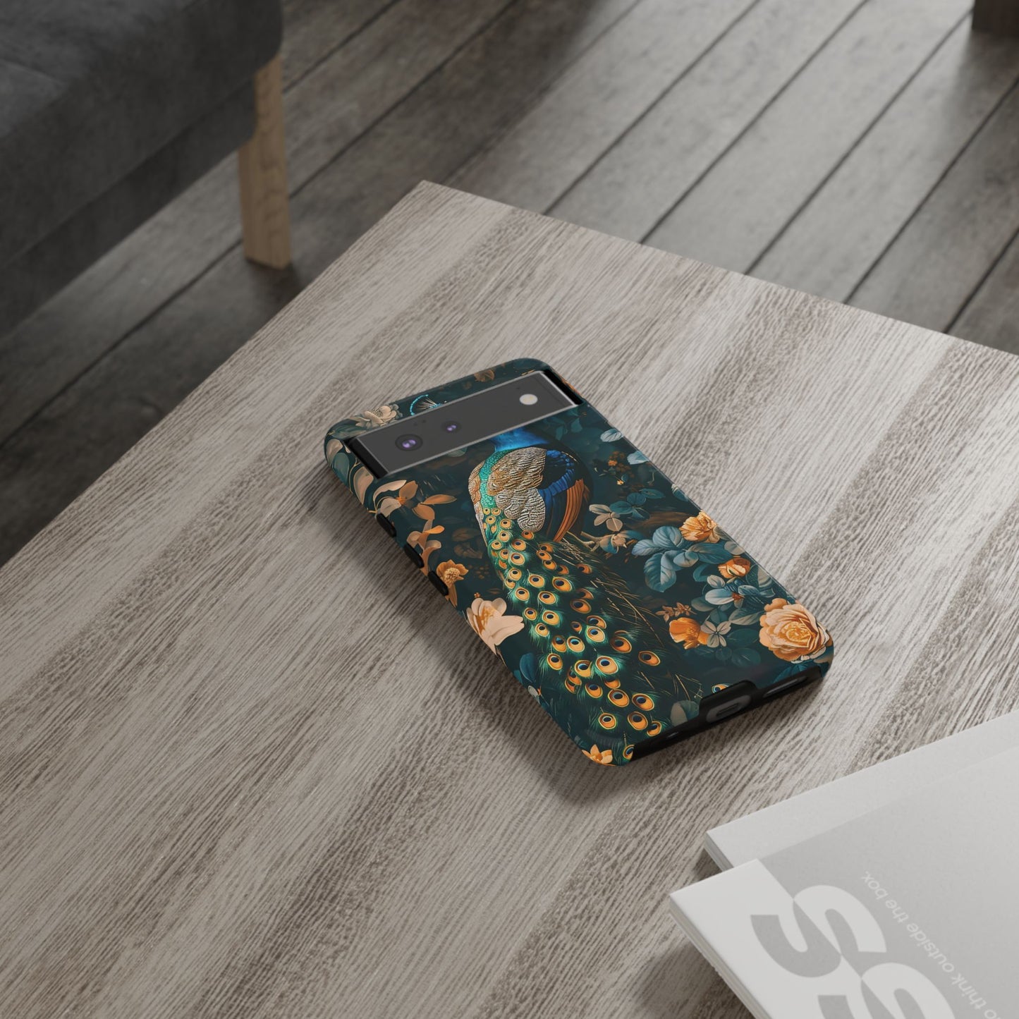 Peacock Tough Phone Case - Elegant Floral Design, Ideal for Nature Lovers, Unique Gift for Her, Birthday, or Anniversary