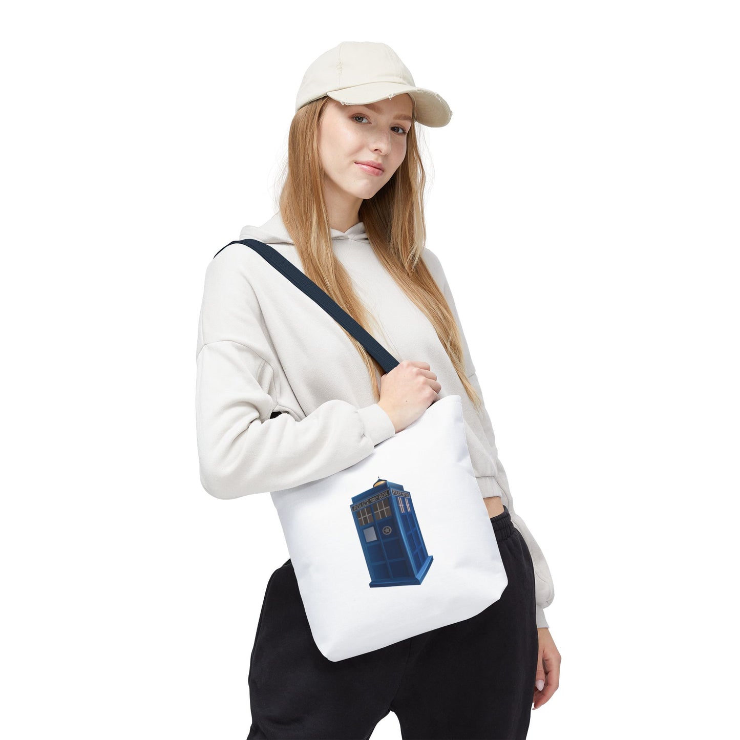 Doctor Who Inspired Tote Bag | Blue Police Box Bag | Fan Merchandise | Eco-Friendly Shopping Bag | Unique Gift for Whovians