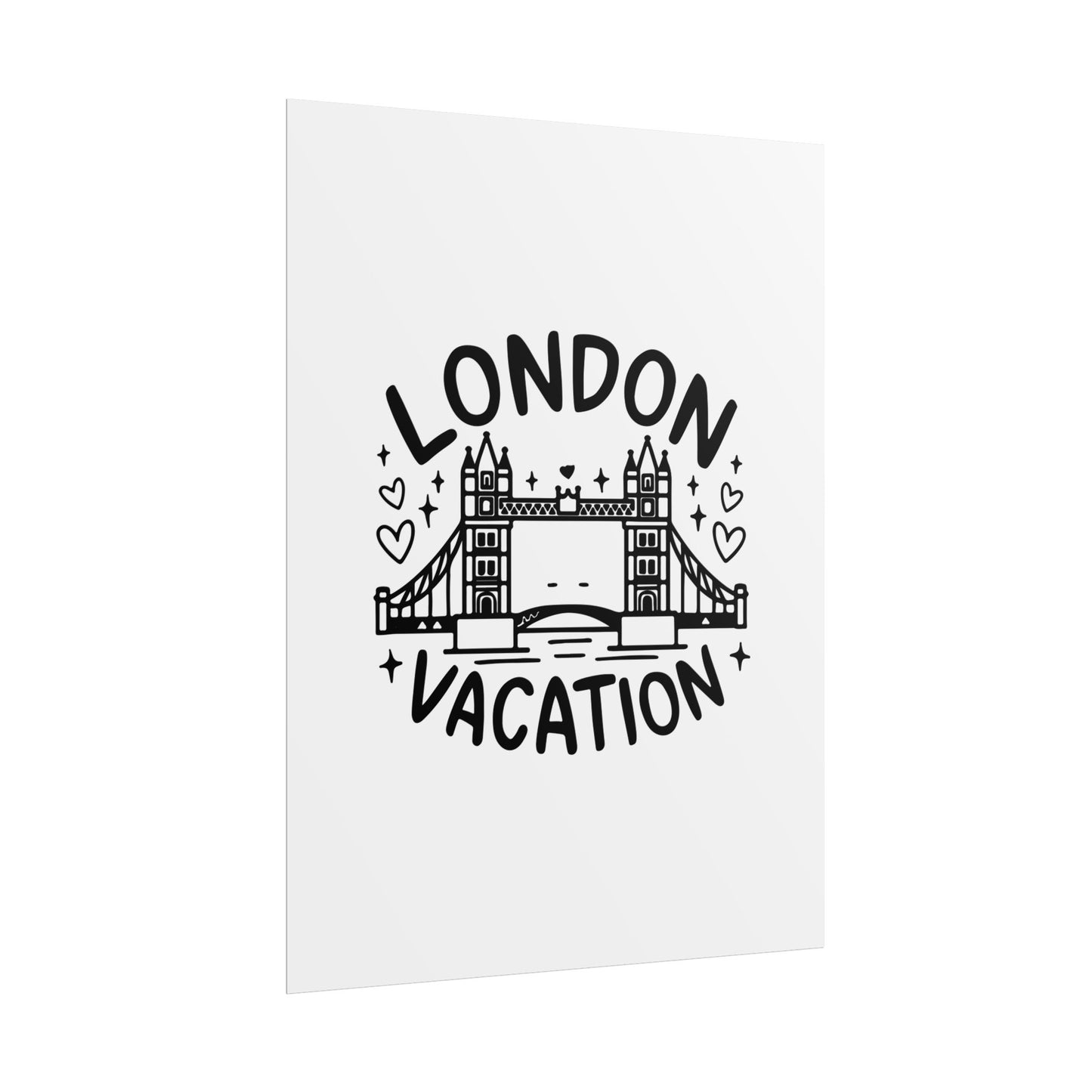 London Vacation Rolled Poster - Travel Decor for Home, Wall Art Print, Gift for Travelers, London Artwork, Holiday Gift Idea