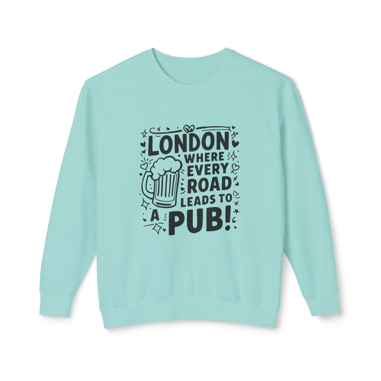 Unisex Lightweight Crewneck Sweatshirt - London's Aesthetic Roads