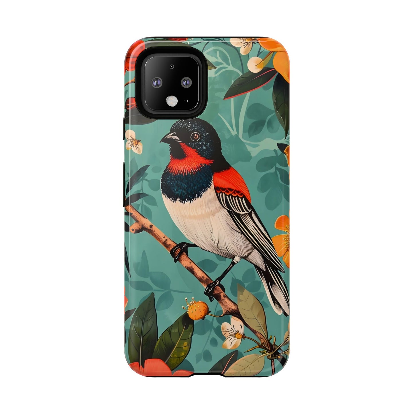 Tough Cases - Floral Bird Phone Case, Colorful Phone Cover, Nature Lover's Gift, Stylish Phone Accessory, Unique Gift Idea