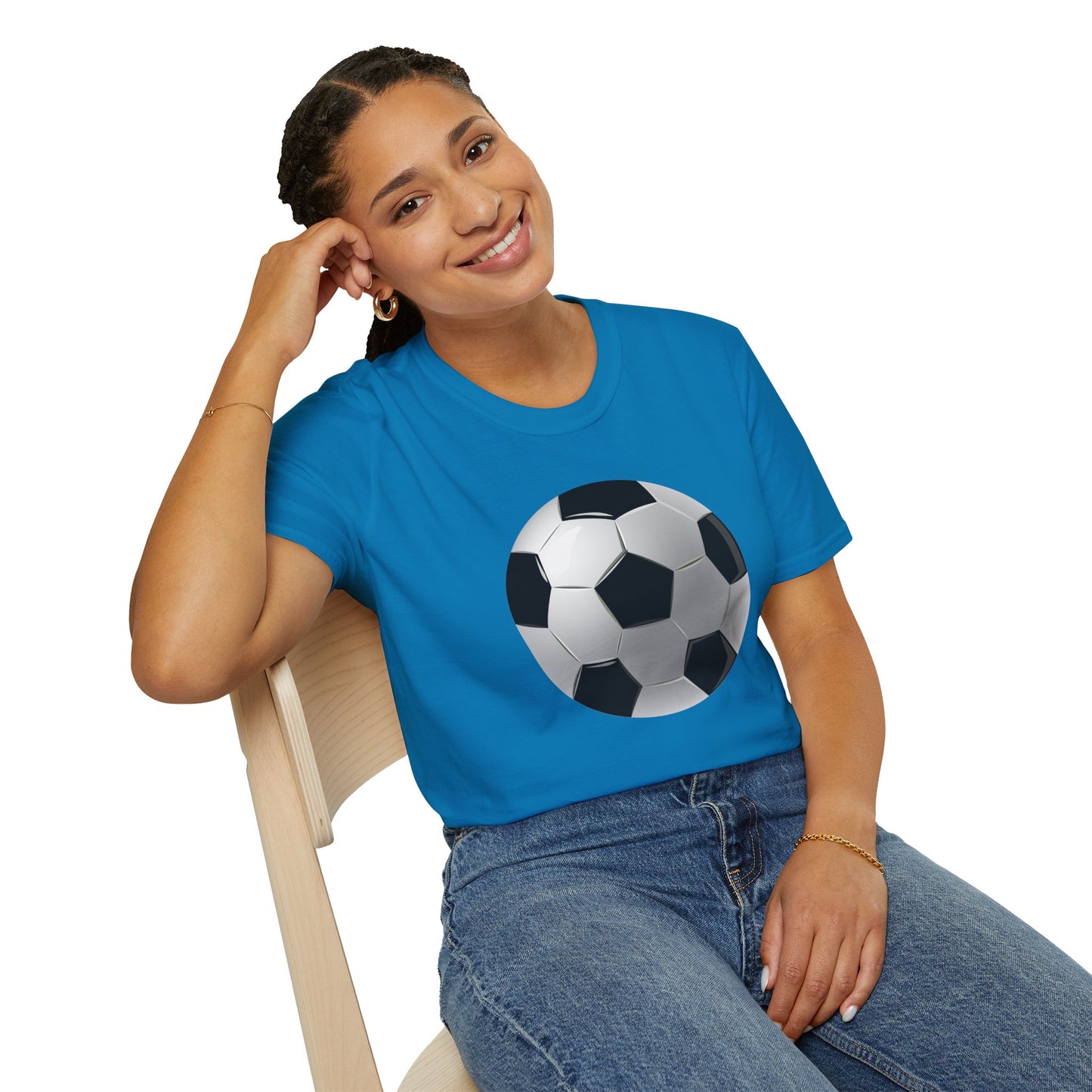 Unisex Softstyle T-Shirt - Dynamic Football Design - Sports Passion and Energy