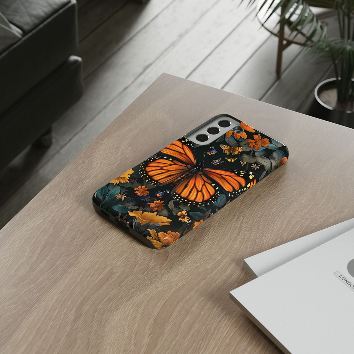 Monarch Butterfly Phone Case, Tough Cases, Nature Lover Gift, Floral Mobile Cover, Eco-Friendly Phone Accessory, Butterfly Design