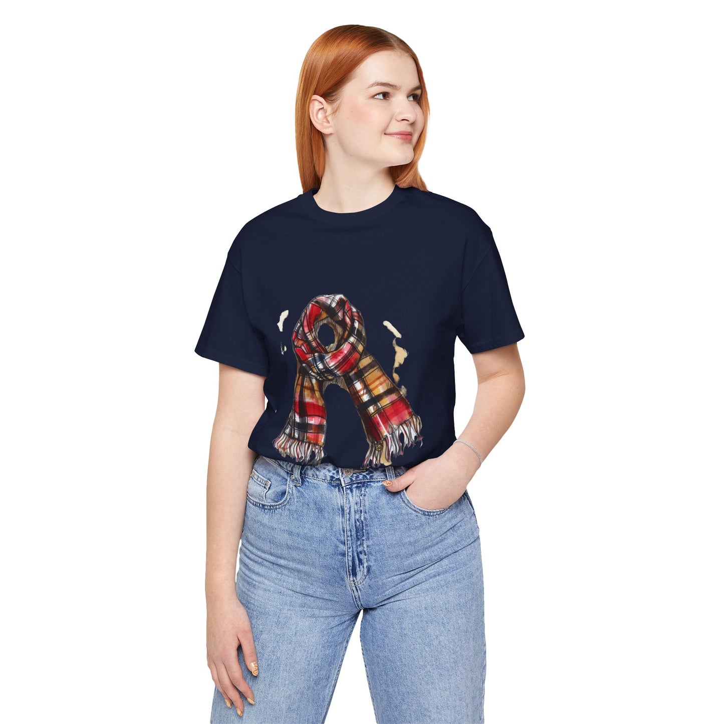 Unisex Jersey Short Sleeve Tee - Classic British Plaid Scarf Design