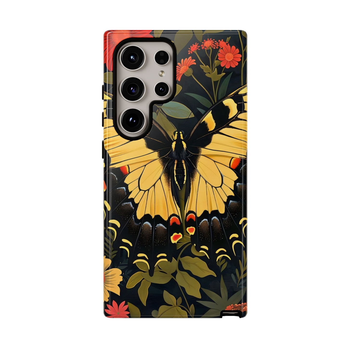 Butterfly Floral Phone Case, Tough Cases with Vibrant Design, Protective Cover for Nature Lovers, Gift for Her