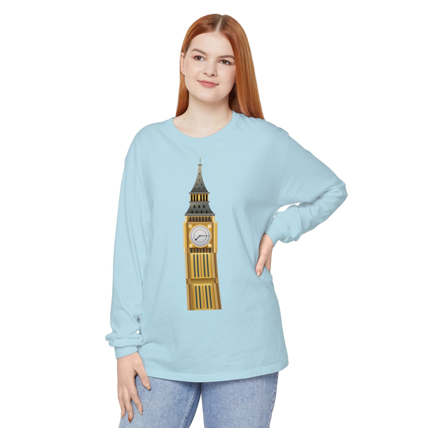 Unisex Garment-dyed Long Sleeve T-Shirt - Big Ben and British Heritage