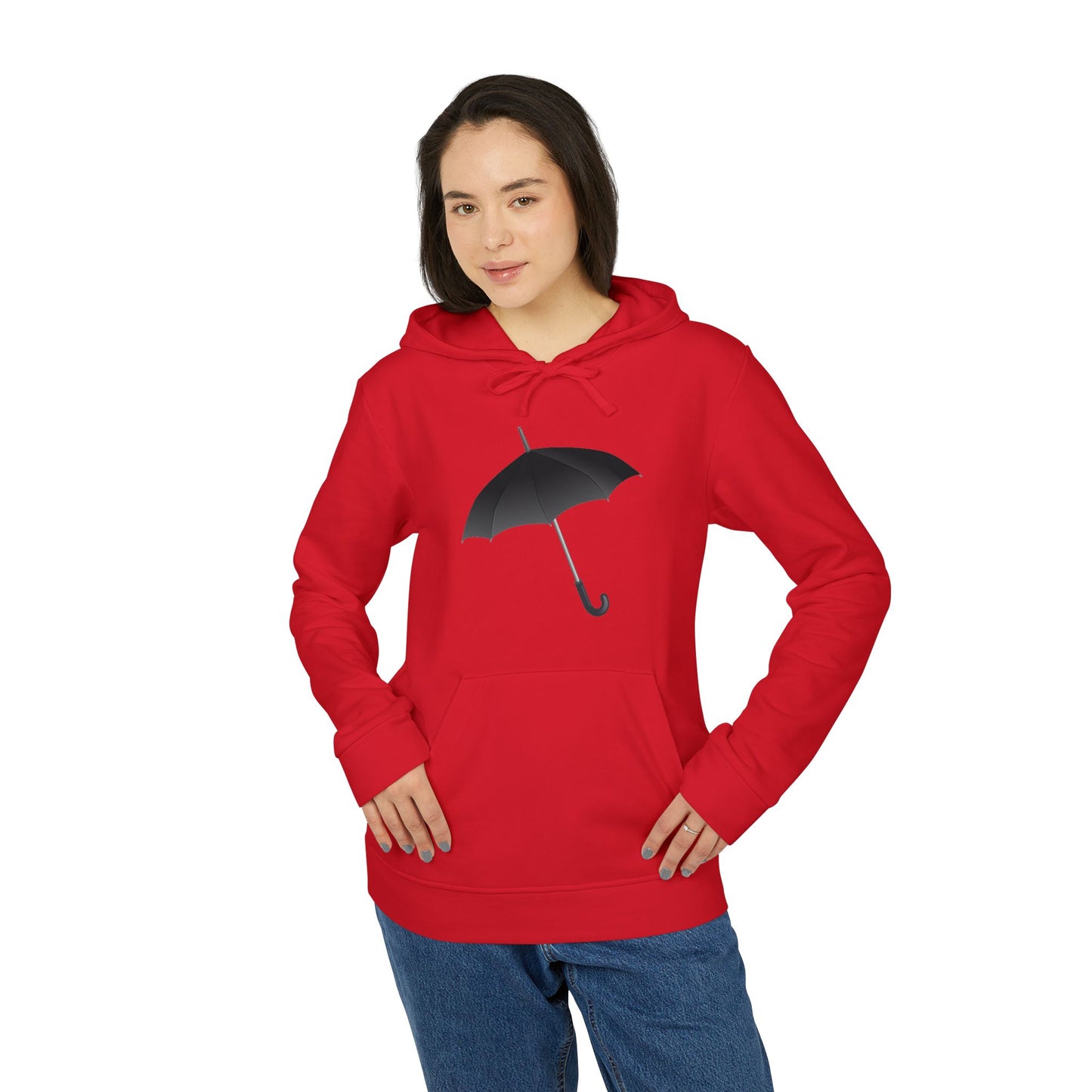 Adidas Unisex Umbrella Design Fleece Hoodie - Cozy & Stylish for Rainy Days