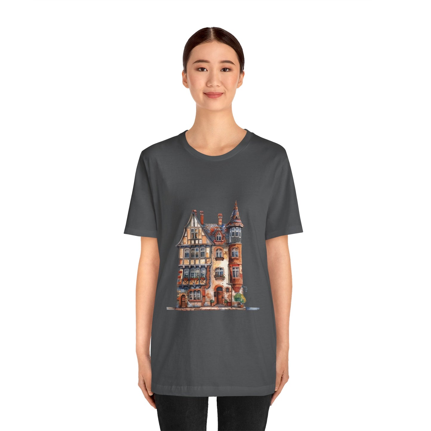 Unisex Jersey Short Sleeve Tee - Countryside Charm - The Classic British Village House