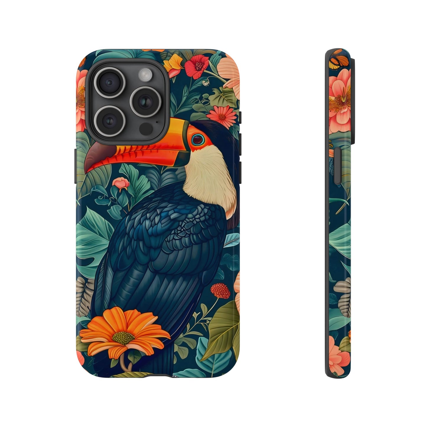 Tropical Toucan Phone Case - Cute Animal Design, Nature Lover Gift, Floral Pattern, Bird Lover Accessory, Summer Vibes