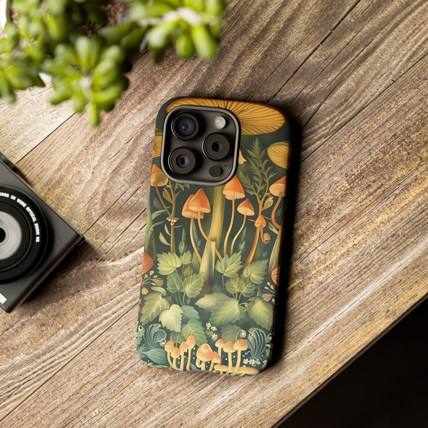 Mushroom Forest iPhone Case, Tough Cases for Nature Lovers, Vibrant Phone Accessories, Unique Gift for Him/Her, Eco-Friendly Style