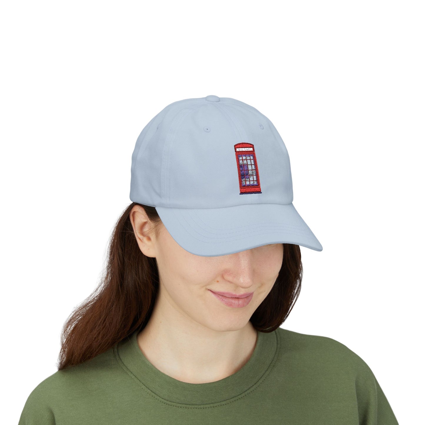 Classic Dad Cap with Vintage Red Phone Booth Design, Casual Hat for Everyday Wear, Gift for Father's Day, Trendy Baseball Cap