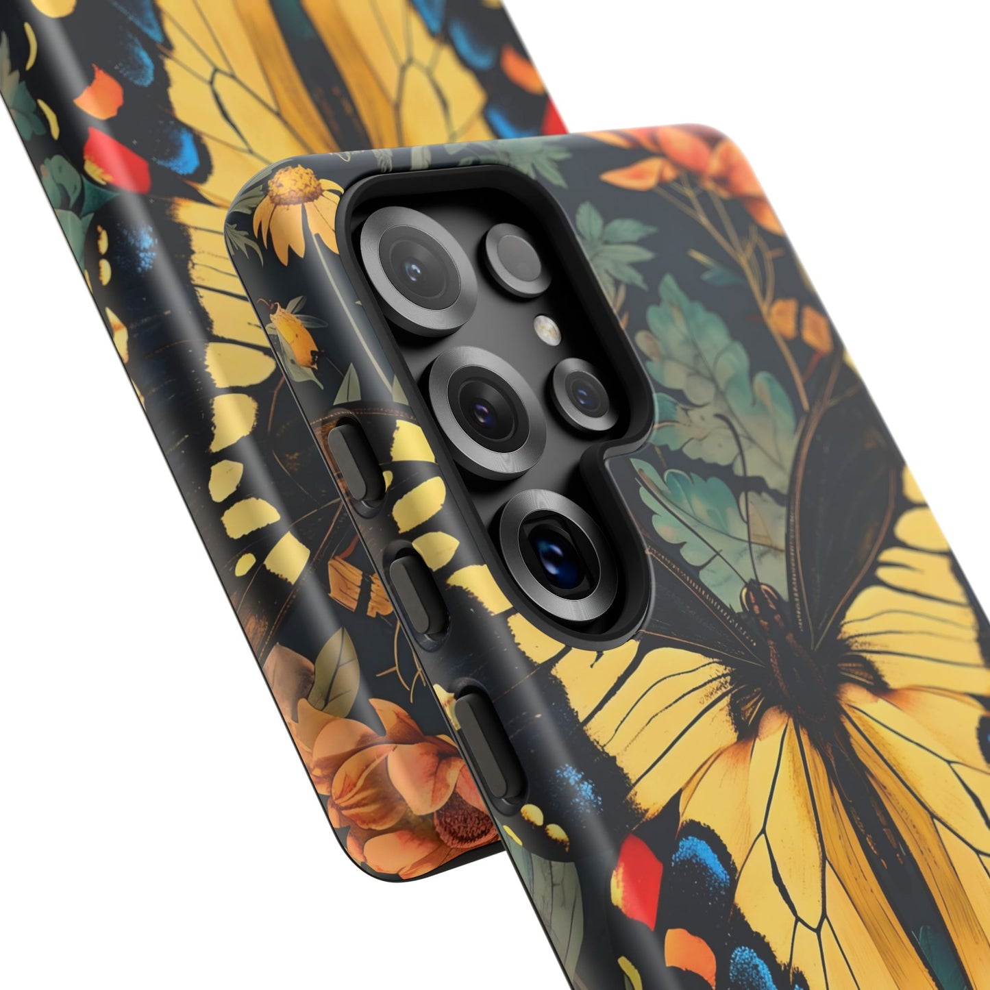 Butterfly Floral Phone Case, Art-inspire Tough Case, Gift for Nature Lovers, Butterfly Pattern Cover, Eco-Friendly Mobile Accessory