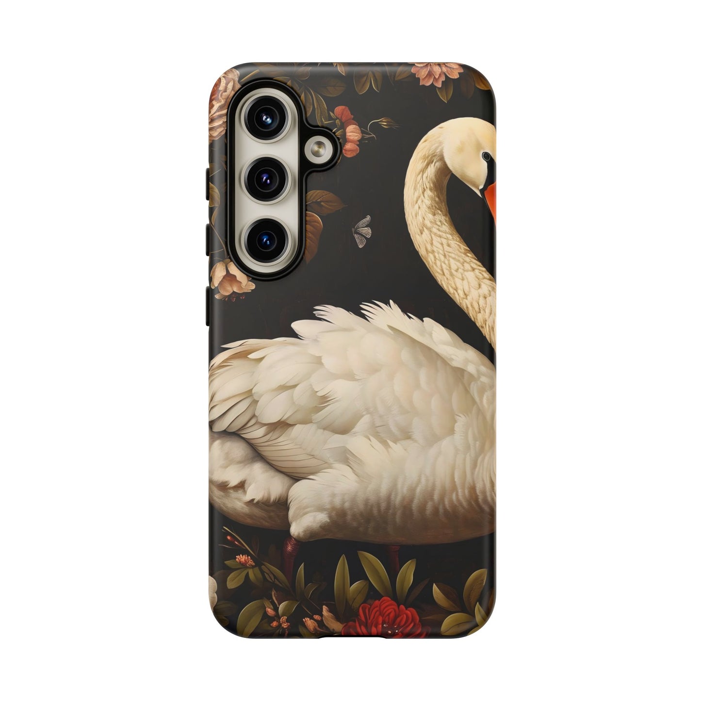 Elegant Swan Phone Case, Floral iPhone Cover, Tough Phone Case, Gift for Her, Nature Lover, Mother's Day, Birthday