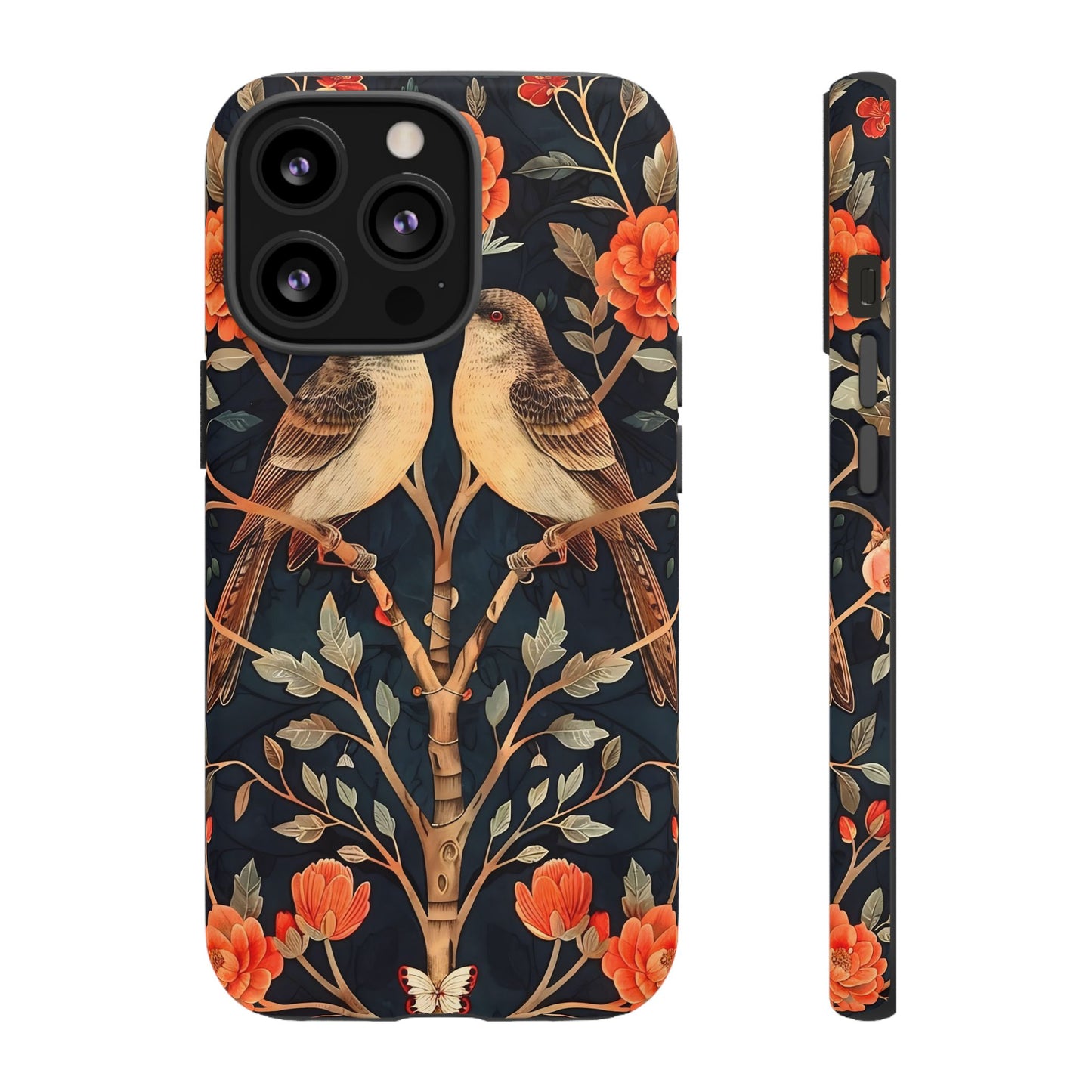 Floral Phone Case – Tough Cases with Bird Design, Unique Gift for Nature Lovers, Stylish Tech Accessory, Phone Cover, Artistic Case
