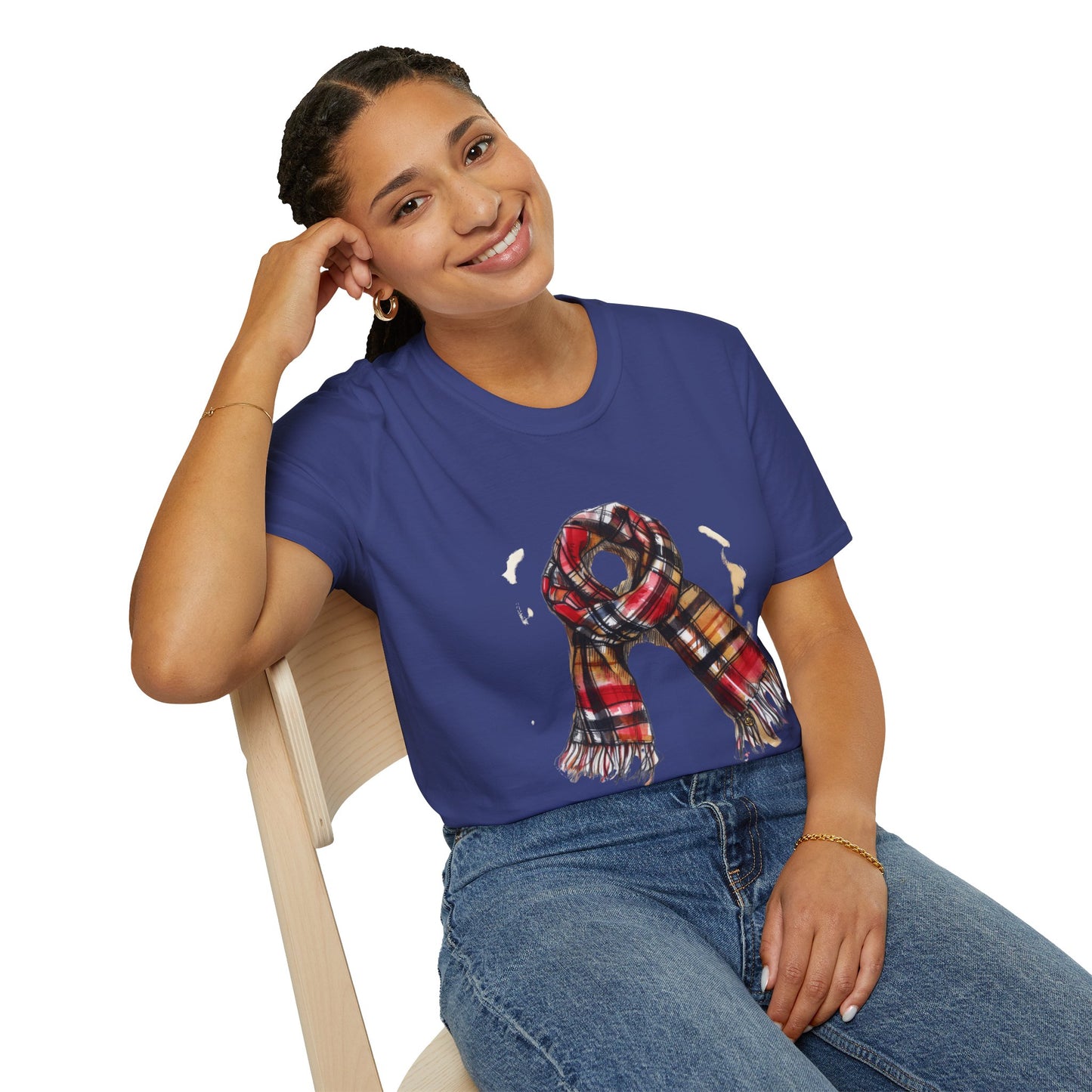 Unisex Softstyle T-Shirt - Classic British Plaid Scarf Design