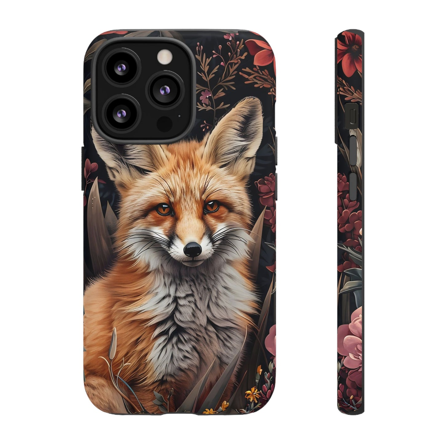 Fox Floral Phone Case, Tough Cases for Animal Lovers, Nature Themed Gift, Cute Phone Cover, Wild Fox Protector