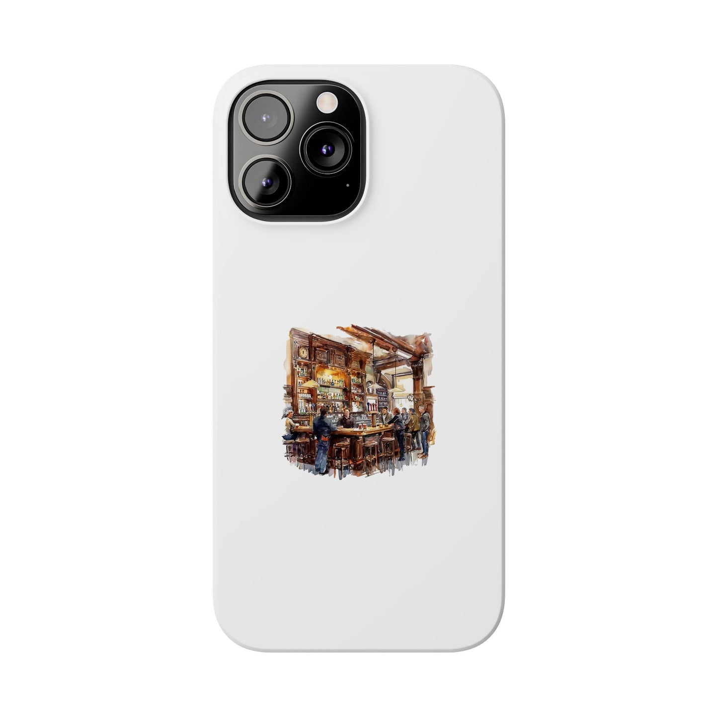 Artistic Slim Phone Cases, Coffee Shop Aesthetic, Unique Phone Covers, Gift for Coffee Lovers, Artistic Design Cases