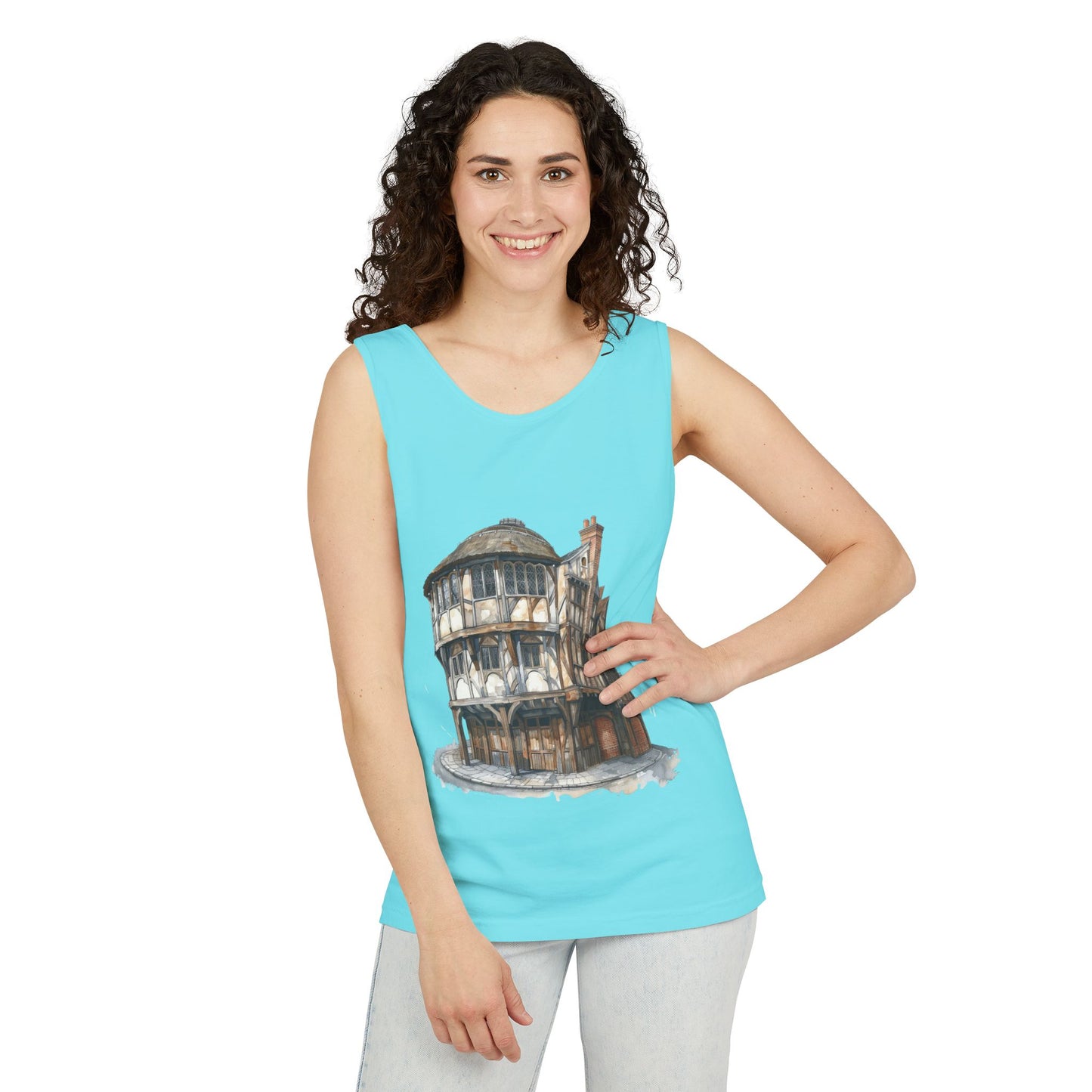Unisex Garment-Dyed Tank Top - Trendy British Pub - London