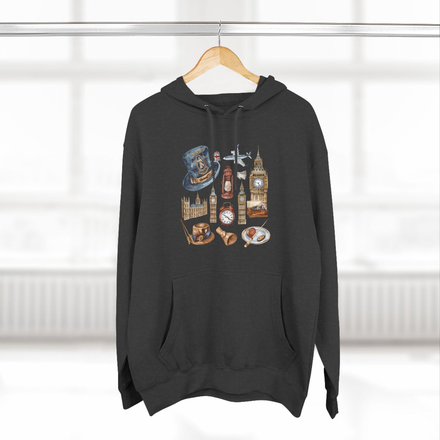 Vintage England Icons Classy Three-Panel Fleece Hoodie
