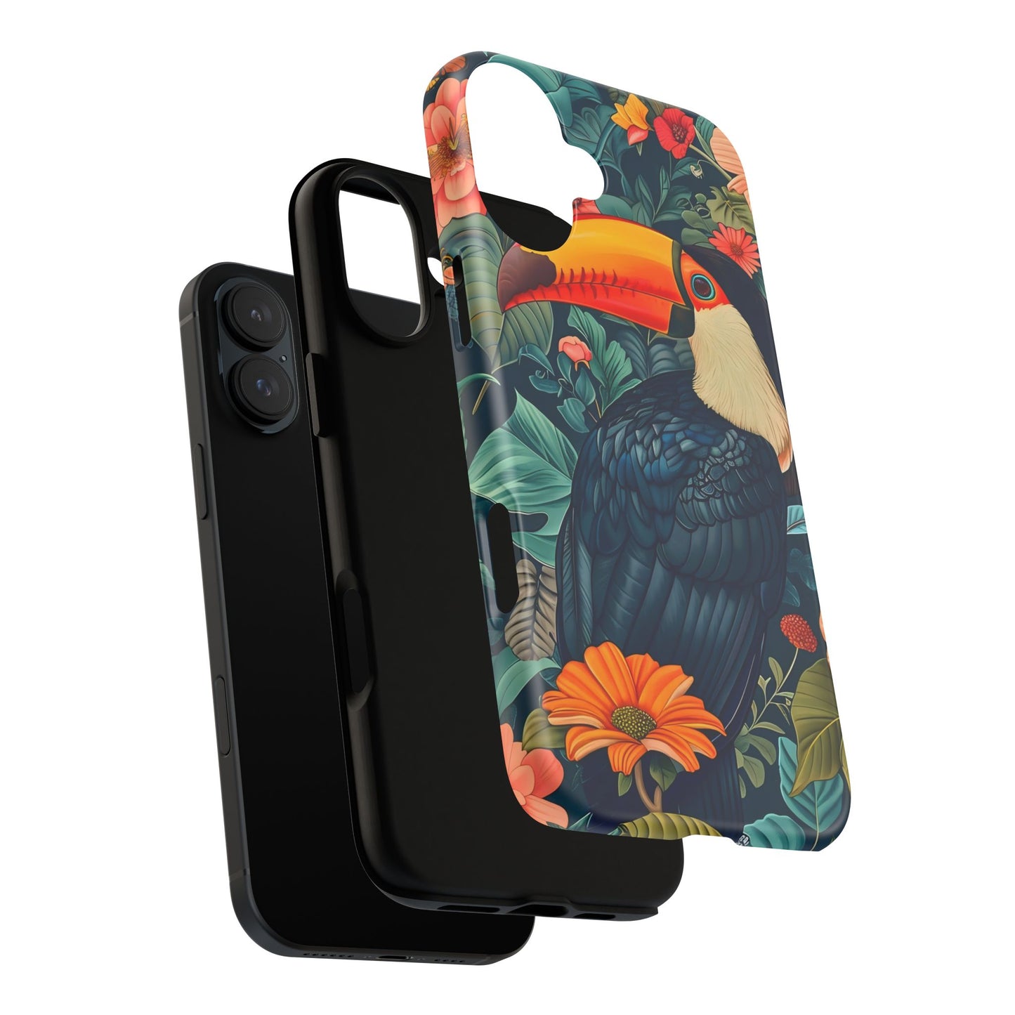 Tropical Toucan Phone Case - Cute Animal Design, Nature Lover Gift, Floral Pattern, Bird Lover Accessory, Summer Vibes