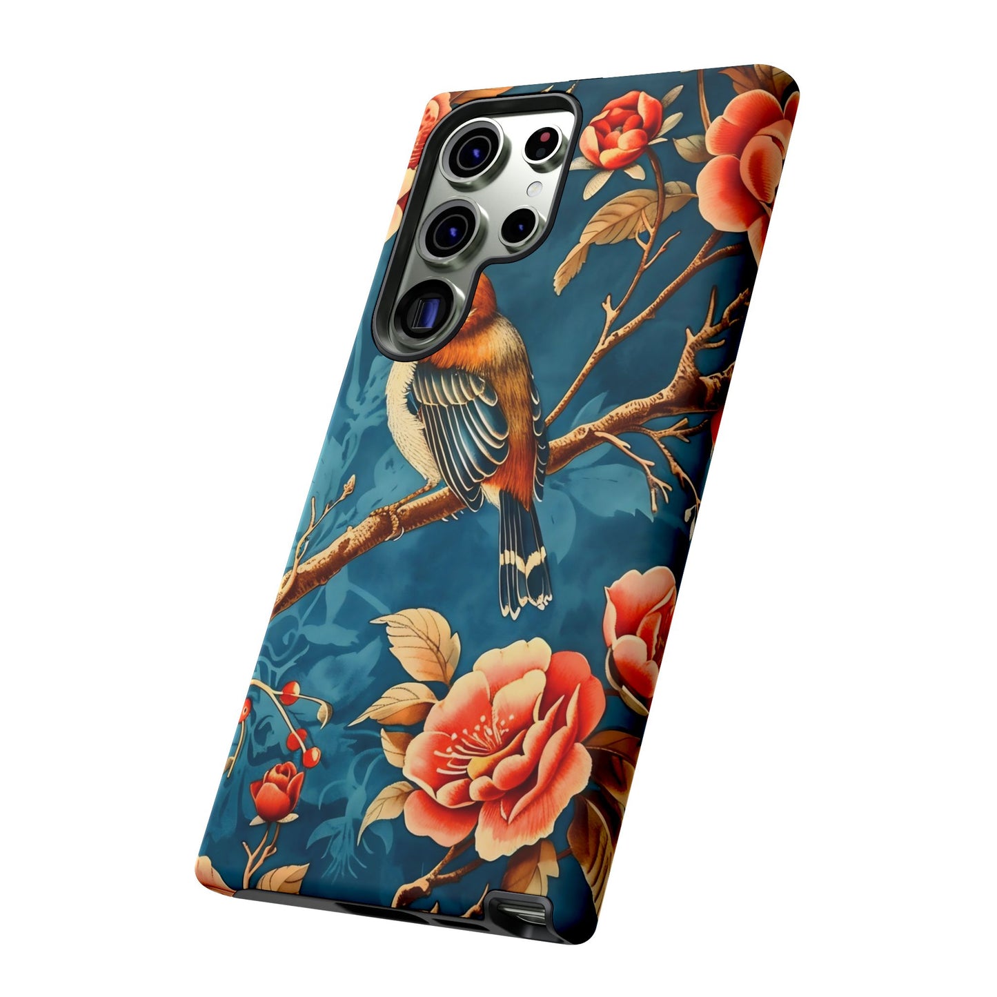Bird & Floral Phone Case, Tough Cases for Nature Lovers, Gift for Her, Customizable Design, Vibrant Tech Accessories